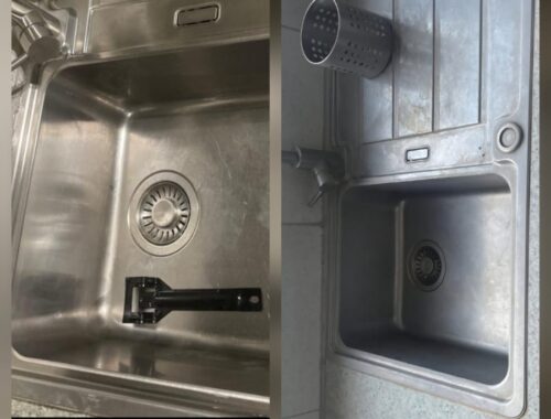 Sink after being cleaned by sanhydro cleaners End of tenancy cleaning